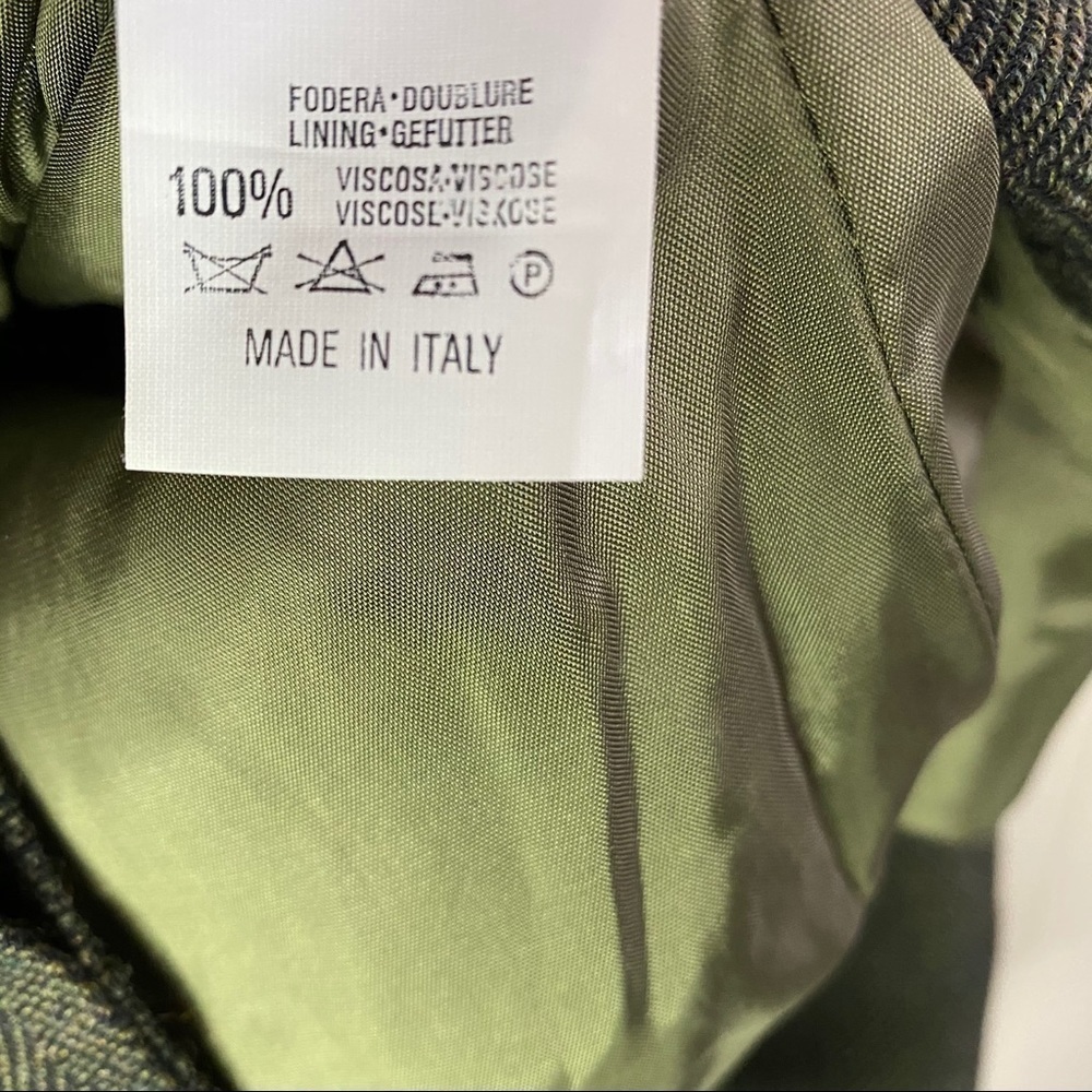 Davide Cenci 100% Wool Green Button Front Blazer - image 6